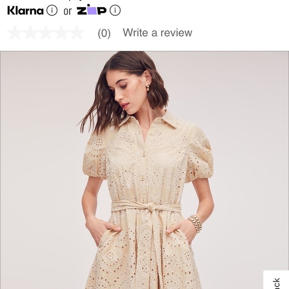 Sam Edelman Cream Smocked Tiered Midi Dress - Picture 2 of 6